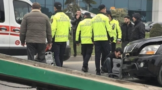 SON DƏQİQƏ! "Cip" aşdı  - Heydər Əliyev prospektində köməkçi yol bağlandı  - FOTO