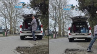 Yolda yaranan çuxurlarla bağlı dövlət qurumu iş görmədi, vətəndaş özü doldurdu - VİDEO 
