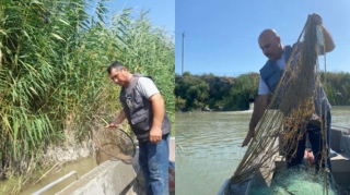 Şəmkir su anbarında qanunsuz balıq ovlayan şəxslər saxlanılıblar  - FOTO