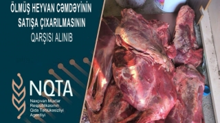 Ölmüş heyvan ətinin satılmasının qarşısı alınıb - FOTO 