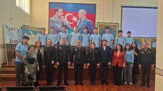 Polis Nəsimi rayonunda məktəblilərlə görüş keçirib - FOTO 