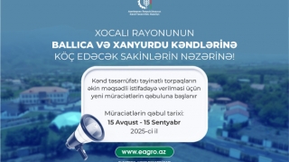 Xocalıda torpaq icarəsi üçün müraciət qəbulu başlayır 