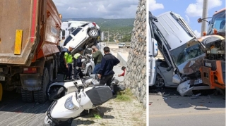 Yük maşını 13 motosikleti və 3 nəqliyyat vasitəsini əzdi – FOTO - VİDEO 