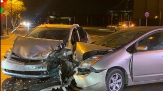 Taksi sürücüləri qəza törədib, xəsarət alanlar var   - VİDEO - FOTO