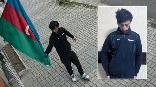 Bayrağa hörmətsizlik edən şəxs saxlanıldı – FOTO 