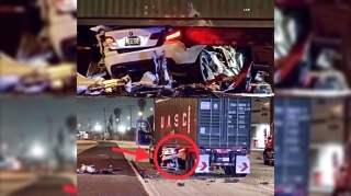 “TIR”ın altında qalan “BMW” baxın nə hala düşdü  - VİDEO