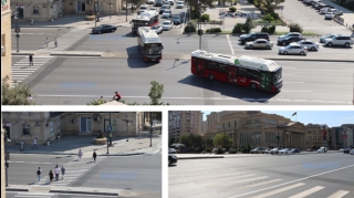 Bakıda bu yolda hərəkət qaydaları dəyişdi, piyada keçidi yaradıldı - YENİLİK - FOTOLAR   