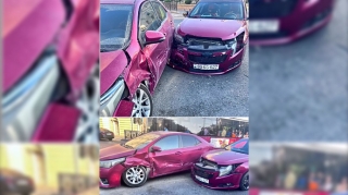 Piyadaya yol verən xanım sürücü qəza törətdi  - VİDEO