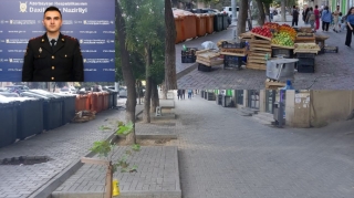 Bakının mərkəzində "piştaxta" qurub səkini zəbt etdilər - Polis yığışdırdı  - FOTO   - YENİLƏNİB