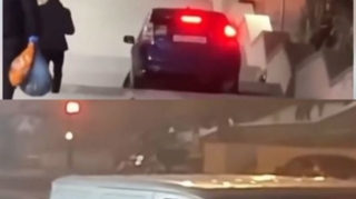 В Баку Prius "зашагал" по лестнице: водитель задержан   - ВИДЕО
