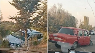 В Масаллы Hyundai столкнулся с ВАЗ - ВИДЕО