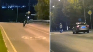 Qıza xoş gəlsin deyə sürəti artıran motosikletçi qəzaya düşdü; hər ikisi öldü - VİDEO 