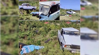 Nabranda dəhşətli qəza:  Avtomobil dərəyə aşdı, sürücünün beyni dağıldı  - VİDEO