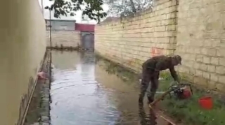 Kürdəmir və Saatlıda bəzi əraziləri su basdı - VİDEO 