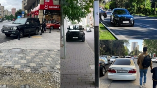 Bakıda səkiləri zəbt edən "AA" seriyalı bahalı maşınlar:  “Lexus”, "Land Rover Defender”  - FOTO