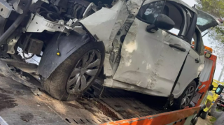 Ustaya etibar edən qadın sürücünün avtomobili bu hala düşdü - FOTO