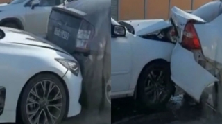 Prospektdə zəncirvari qəza:  Bir neçə avtomobil bir-birinə çırpıldı - VİDEO 