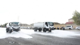 Bu gün Bakının 554 küçəsi yuyuldu   - FOTO