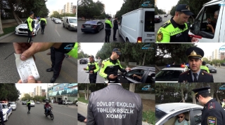 Nizamidə yol polisi "Təmiz hava" aylığı çərçivəsində tədbirlər keçirdi - VİDEO 