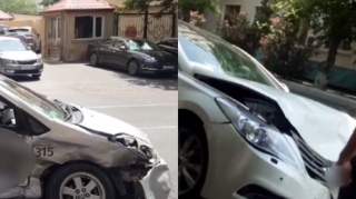 Bakıda taksinin iştirakı ilə yol qəzası oldu  - VİDEO