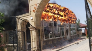 Azərbaycanda restoranda güclü yanğın   - VİDEO