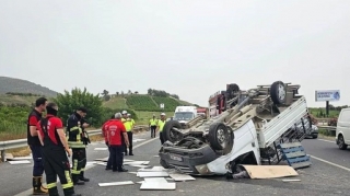 Qusarda yük maşını aşdı - VİDEO 