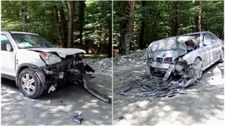 Sükan arxasında yatan  sürücü avtomobili “BMW”yə çırpdı  - VİDEO