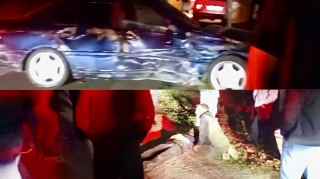 Yevlaxda “Mercedes”lə “VAZ” toqquşdu, bir nəfər xəsarət aldı   - VİDEO