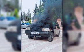 Öz maşınını "yandıran" sürücü həbs edildi - DİN-dən operativ reaksiya - VİDEO