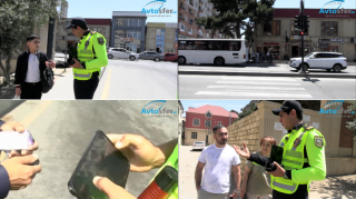 Abşeronda işıqforun qırmızı işığında keçən piyadalar CƏRİMƏLƏNDİ - VİDEO 