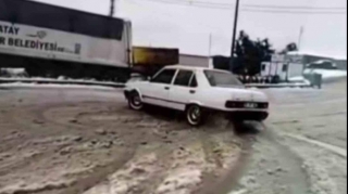 Qarlı yolda “Tofaş”la şou göstərən sürücü saxlanıldı; 2500 manat cərimə edildi - VİDEO 