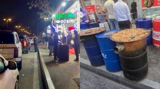 Əhmədlidə “Halal Dürüm” həm səkiyə, həm avtobus zolağına “əl qoyub”    - VİDEO