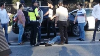 "Alov qüllələri"nin yanında avtomobil piyadanı vurub  - FOTO