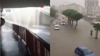 İstanbulda yağış suları yeraltı keçidlərə dolub - VİDEO 