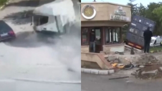 Türkiyədə yük maşını əvvəl inzibati binaya daha sonra minik avtomobilinə çırpıldı - ANBAAN VİDEO 