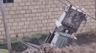 Qusarda sel transformatoru belə apardı - VİDEO