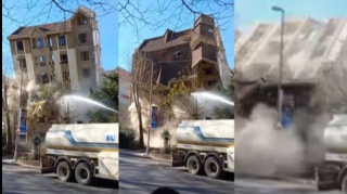 İstanbulda altımərtəbəli bina çökdü: Küçənin ortasına aşdı   - VİDEO