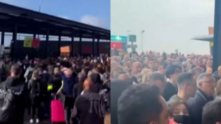 Belçikada hava limanında baş verən izdihamda beş polis yaralandı - VİDEO 