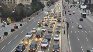 Bakının bir sıra yollarında tıxac yarandı 