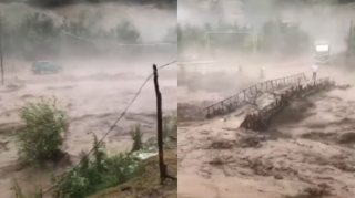 Gədəbəydə ölümə səbəb olan  dəhşətli selin görüntüləri   - VİDEO