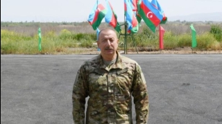 Prezident İlham Əliyev Füzuli şəhərində idman kompleksinin təməlini qoyub 