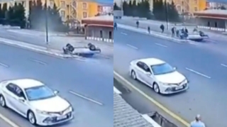 Şəkidə “Mercedes” sürücüsünün səhvi ağır qəzaya səbəb oldu - ANBAAN VİDEO 