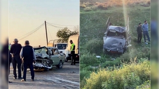 Beyləqanda “VAZ”la toqquşan dəmir yığan maşın dərəyə aşdı    - VİDEO