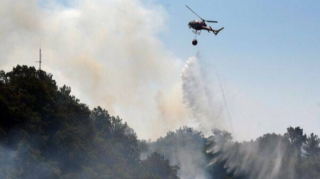 Meşə yanğınına müdaxilə edən helikopter qəzaya uğradı 