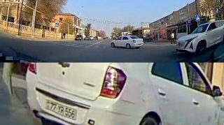 Ard-arda kobud qayda pozan sürücü qəza təhlükəsi yaratdı    - VİDEO