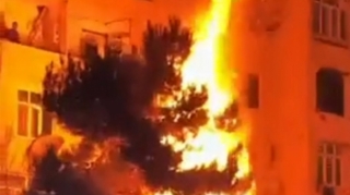 Gecə Sumqayıtda daha bir yanğın oldu - VİDEO