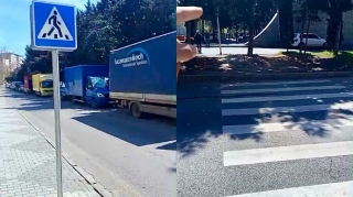 Dairədə yarımçıq çəkilmiş “zebra” piyadaları çətin vəziyyətdə qoyur   - VİDEO