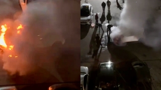 В Сумгайыте загорелся припаркованный автомобиль - ВИДЕО 