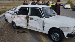 В Кюрдамирском районе столкнулись два автомобиля, есть пострадавшие  - ФОТО