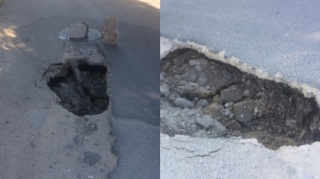 Azərbaycanda eyni yol beşinci dəfə çökdü   - FOTO - VİDEO